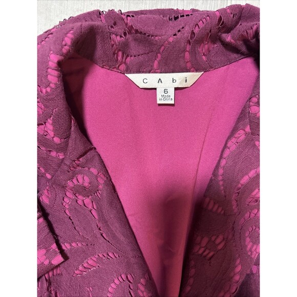 Cabi Womens SZ 6 Pink Overlay Floral Lace Blazer Fairygoth Whimsigoth Career - Picture 6 of 7